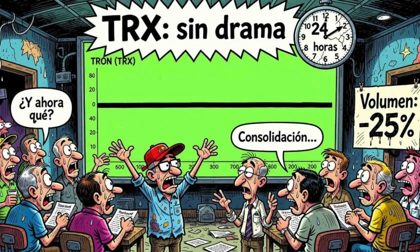 TRX se mueve un 0,36% tras caída del 25% en volumen diario