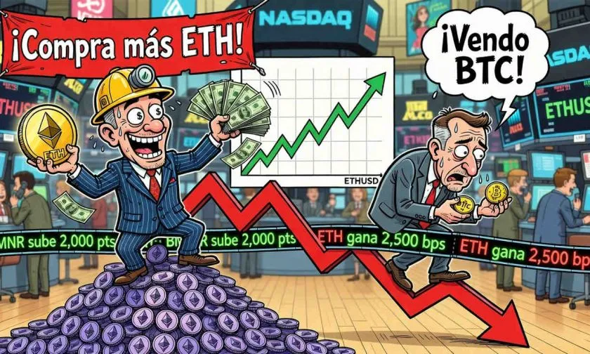 Bitmine compró otros 10.399 ETH la semana pasada y ya acumula 4,8% de todo el Ether