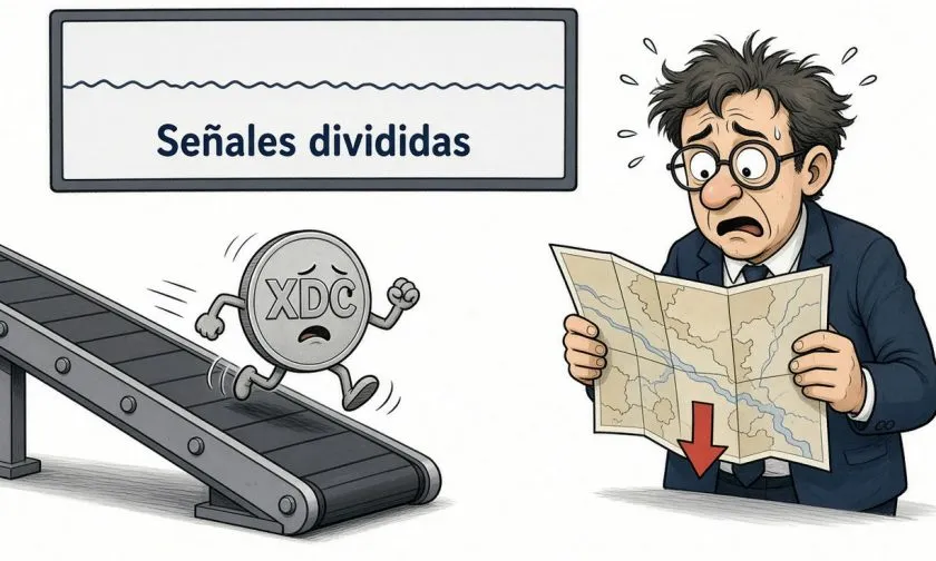 XDC opera bajo sus medias de corto plazo mientras el volumen supera la media