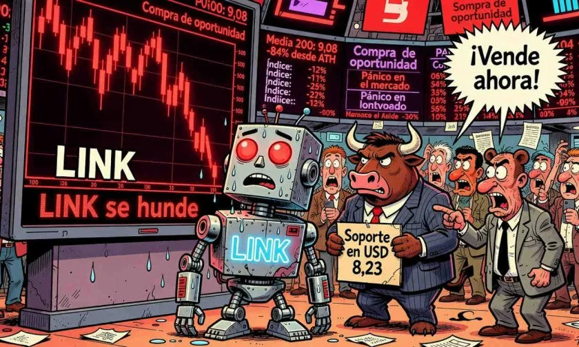Link se desploma 47,9% en un año y prueba soporte crítico en USD $8,23