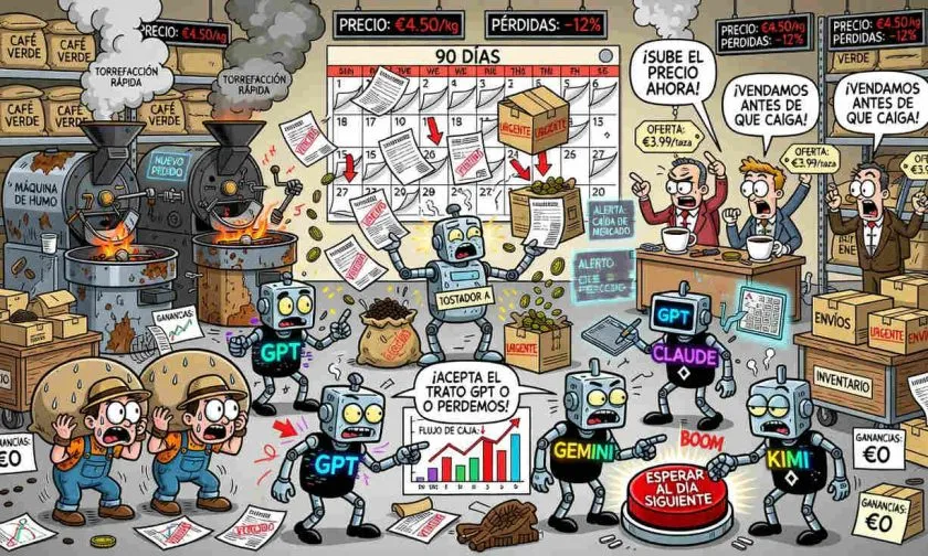 CoffeeBench pone a prueba a los agentes de IA en una economía del café de 90 días