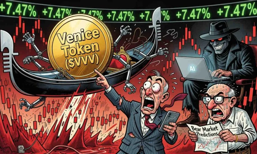 Venice Token ($VVV) sube 7.47% en medio de bajo volumen: ¿señal de agotamiento o de acumulación?