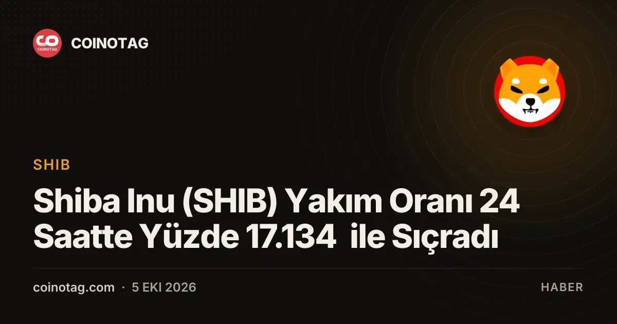 Shiba Inu (SHIB) Yakım Oranı 24 Saatte Yüzde 17.134 ile Sıçradı