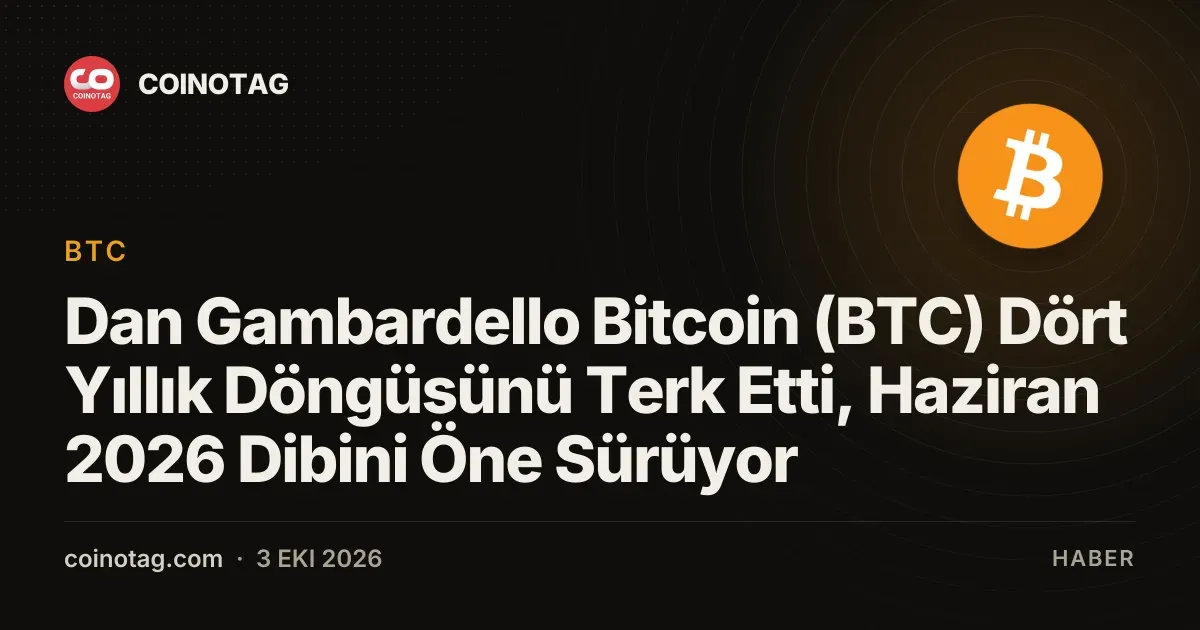 Dan Gambardello, Bitcoin'in döngü teorisini terk ederek Haziran 2026 dip tahminini sundu