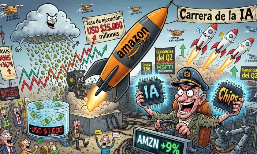 Amazon sorprende con ganancias récord mientras la IA y los chips alcanzan USD $25.000 millones