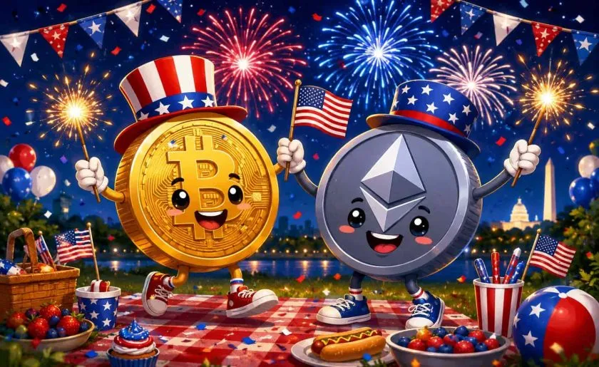Bitcoin celebra el 4 de julio rozando los USD $63.000 mientras Ether salta a USD $1.780