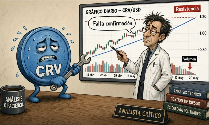 CRV se mantiene en USD $0,381200 pero volumen no respalda la tendencia