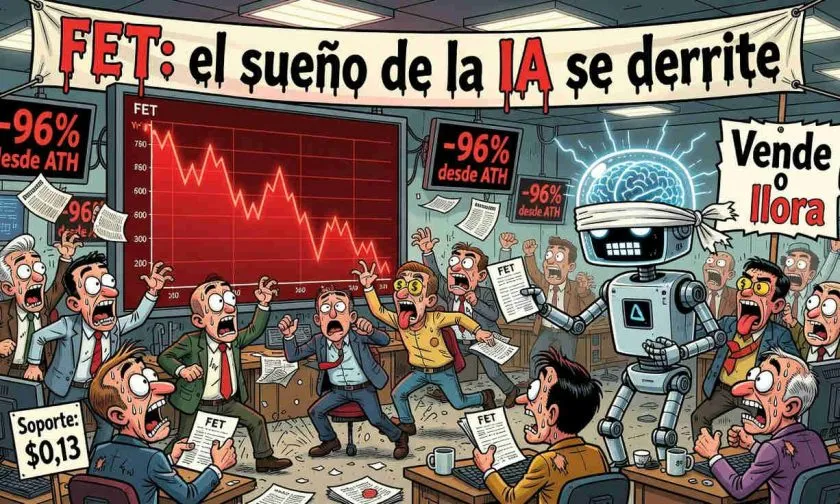 FET se desploma 8% en 24 horas y acumula caída del 96% desde su ATH