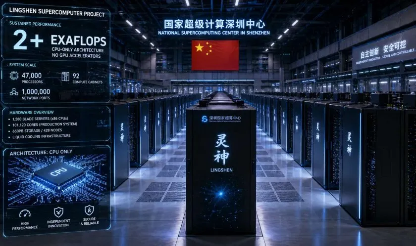 China presenta proyecto de supercomputadora exaescala sin GPU, únicamente basada en CPU