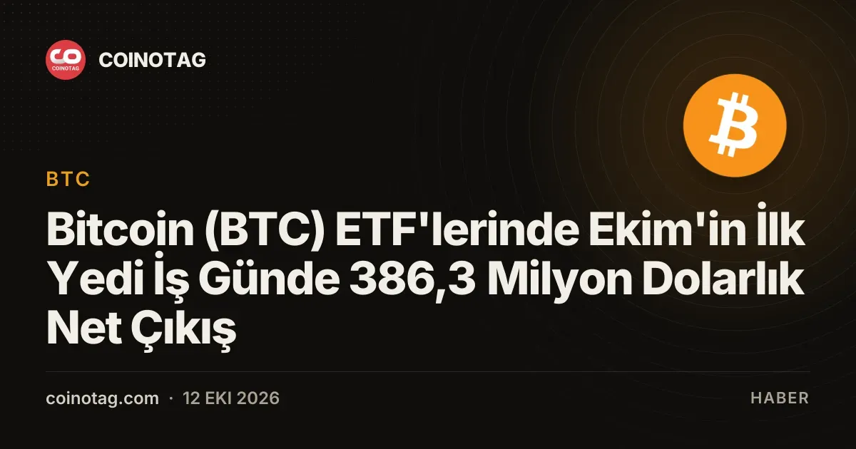 Spot Bitcoin ETF cikislari Ekim basinda 386,3 milyon dolara ulasti