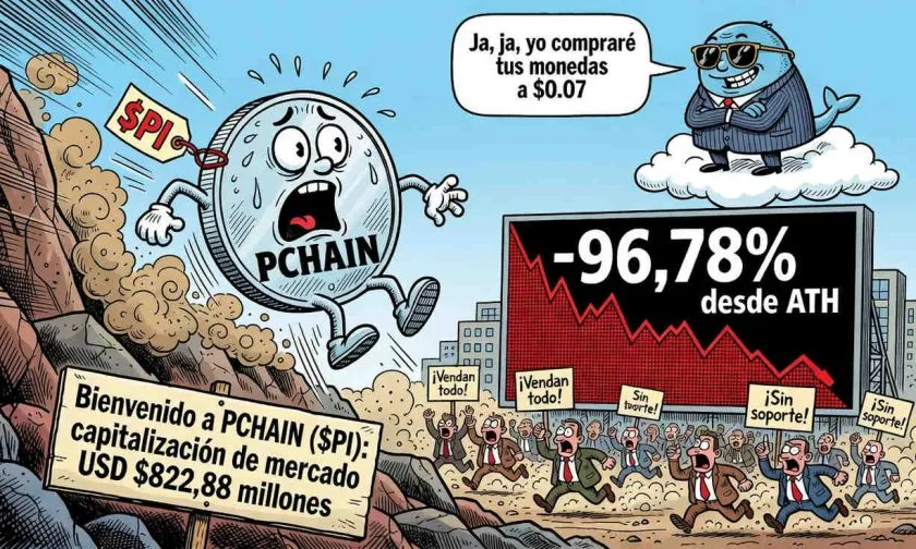 PCHAIN ($PI) se hunde un 7,54% en 24 horas y profundiza su crisis bajista