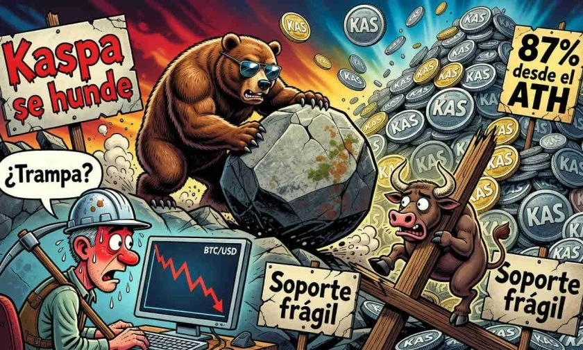 Kaspa extiende caídas y pierde 2,97% en 24 horas