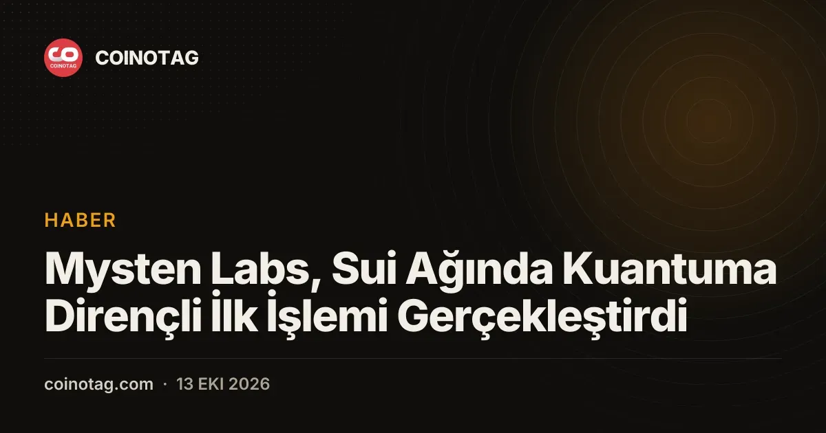 Sui ağı ML-DSA-65 entegrasyonu ile kuantuma dirençli ilk işlemi başarıyla tamamladı