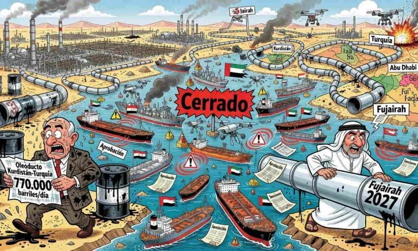 Irak y EAU aceleran oleoductos por cierre de Ormuz mientras el comercio petrolero se desploma