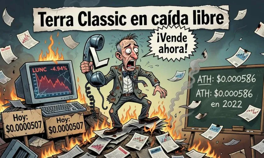 LUNC se hunde un 4.94% y pone a prueba soportes críticos en medio de un mercado temeroso
