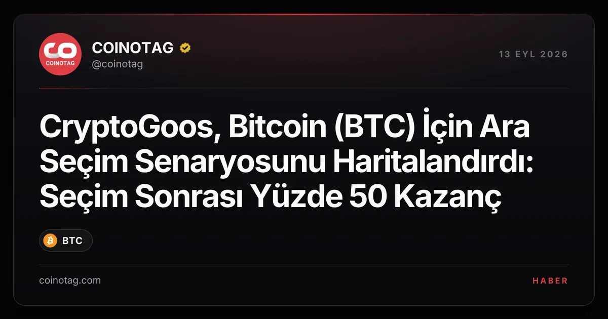 CryptoGoos, Bitcoin (BTC) İçin Ara Seçim Senaryosunu Haritalandırdı: Seçim Sonrası Yüzde 50 Kazanç