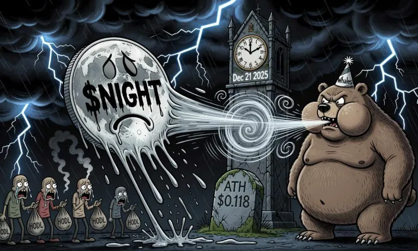 NIGHT token se hunde 2% entre liquidez evaporada y cruce bajista