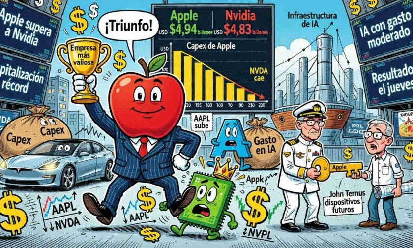 Apple recupera el liderazgo mundial y supera a Nvidia con una estrategia de IA más prudente