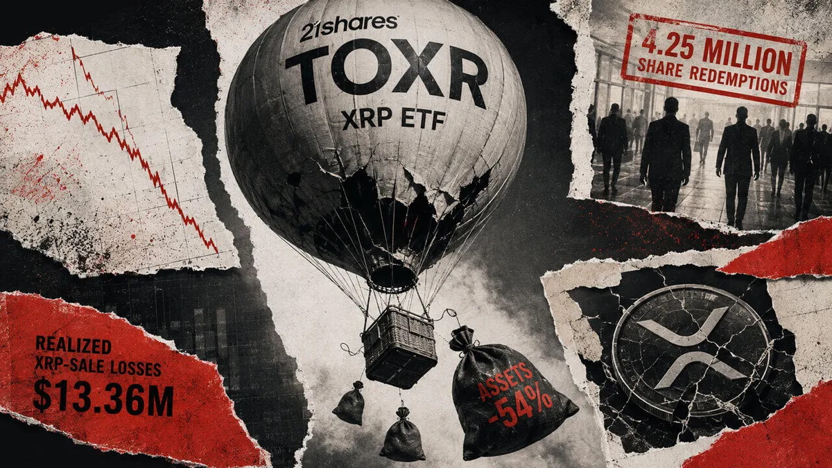 21Shares XRP ETF sees 54% asset drop amid $13.4 million redemptions