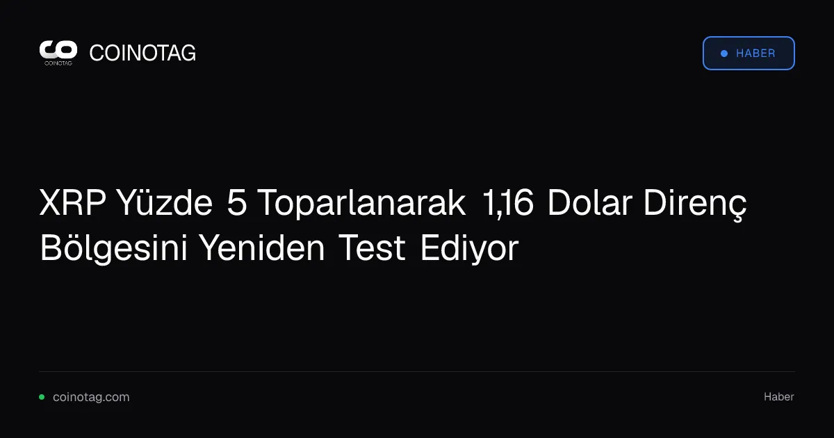 XRP Yüzde 5 Toparlanarak 1,16 Dolar Direnç Bölgesini Yeniden Test Ediyor