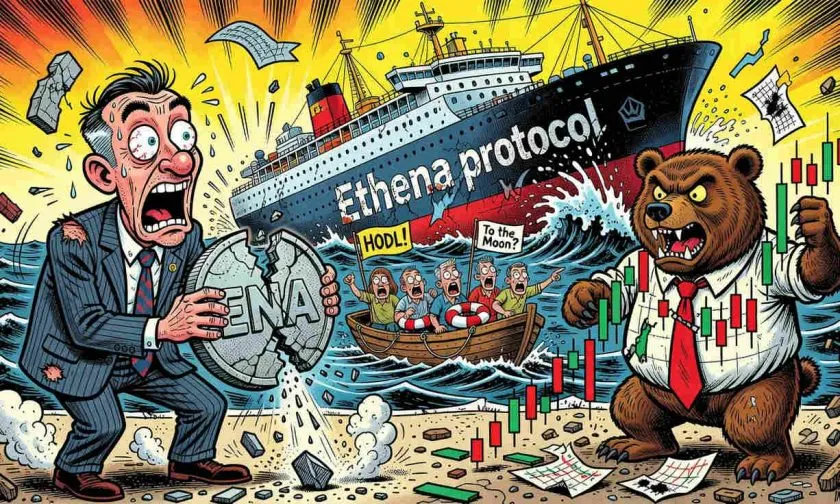 Ethena (ENA) se precipita hacia el soporte de los $0,07 tras perder un 95% desde su máximo histórico