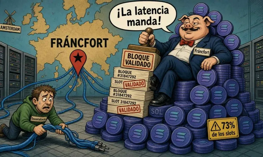 Fráncfort alberga más de un tercio de los slots líderes de Solana en Europa