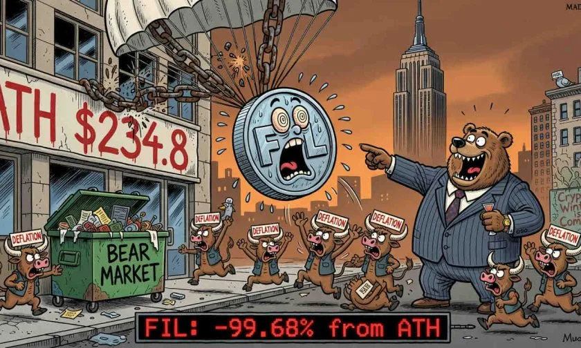 Filecoin (FIL) se desploma un 99% desde su máximo histórico mientras los inversores ignoran el almacenamiento descentralizado