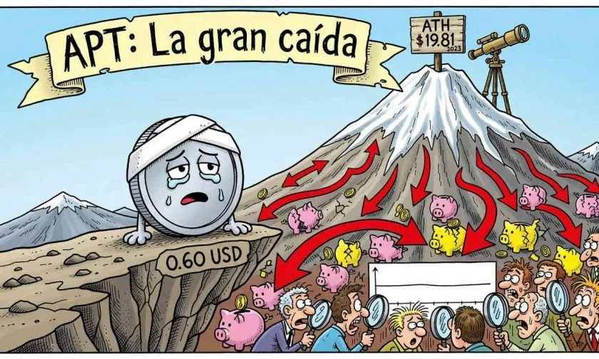 Aptos cae otro 1.3% y pierde el soporte de los USD 0.62: APT coquetea con mínimos de 2026