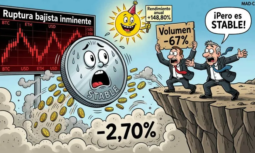 El token STABLE se precipita un 2,70% y enciende alarmas de ruptura bajista