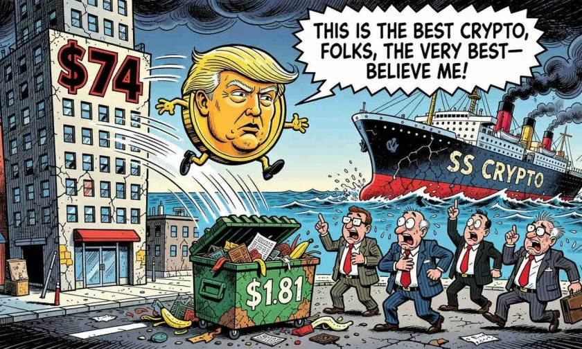 TRUMP se desploma un 97% desde su máximo histórico y toca soporte crítico en $1,70