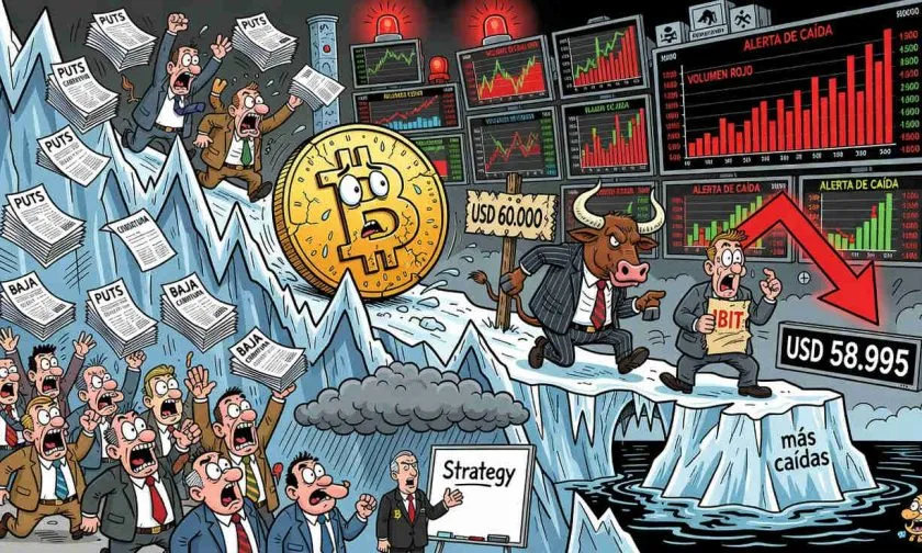 Bitcoin cae a mínimos desde 2024 y opciones de IBIT apuntan mayor presión bajista