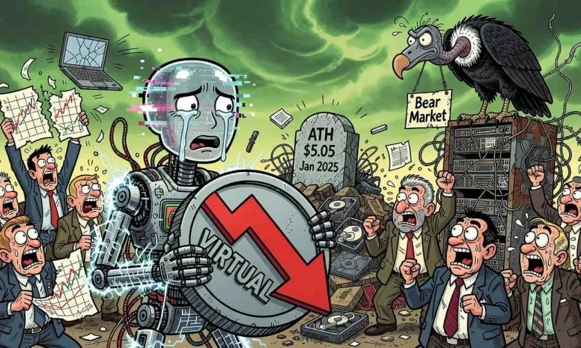 Virtuals Protocol sufre desplome del 11% en medio de una sangría en el sector de IA