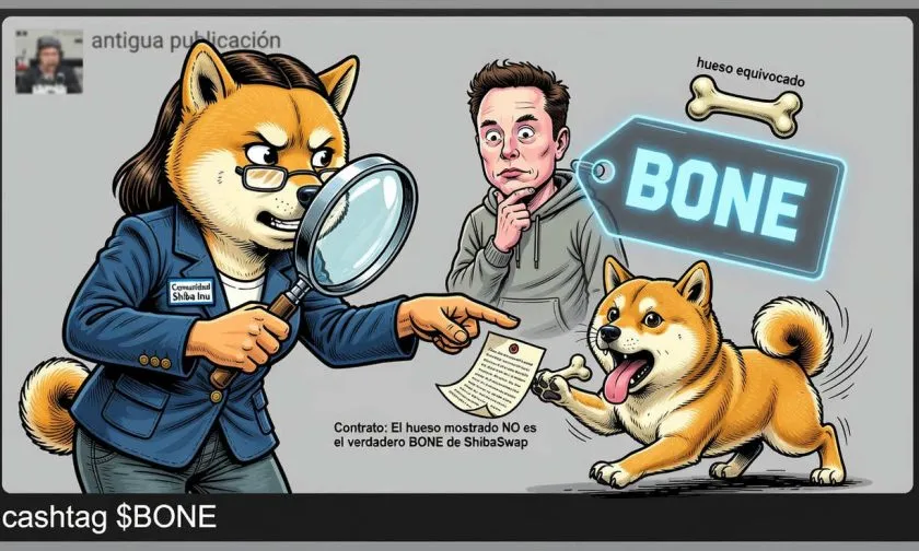 Shiba Inu alerta por un token BONE equivocado en los cashtags de X
