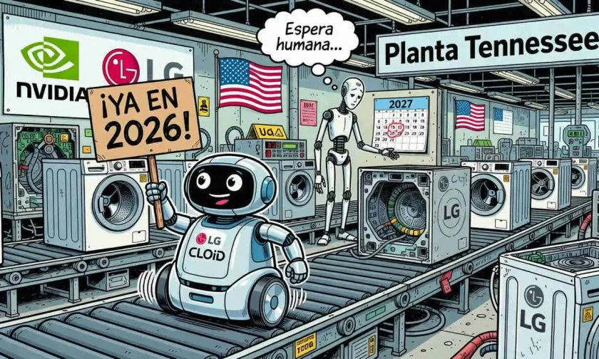 LG envía robots con ruedas a Tennessee en 2026, humanoide con Nvidia espera hasta 2027