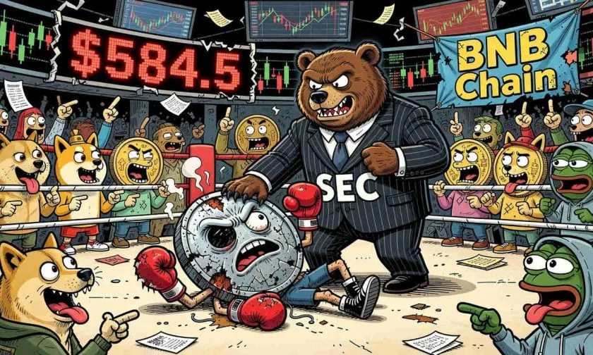 BNB cae un 2.91% mientras los bajistas ponen a prueba el soporte de los $580