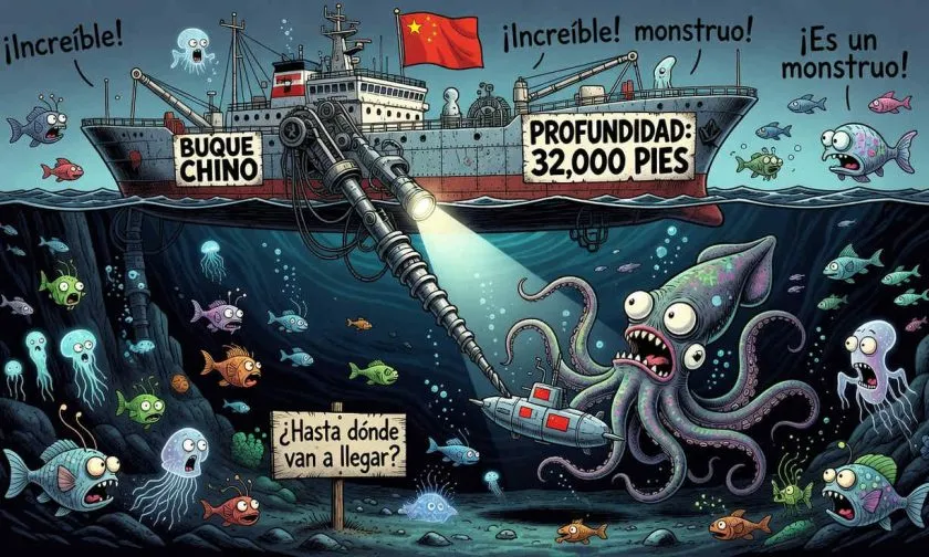 China lleva su embarcación oceánica a 32,000 pies de profundidad: nueva era en operaciones marinas