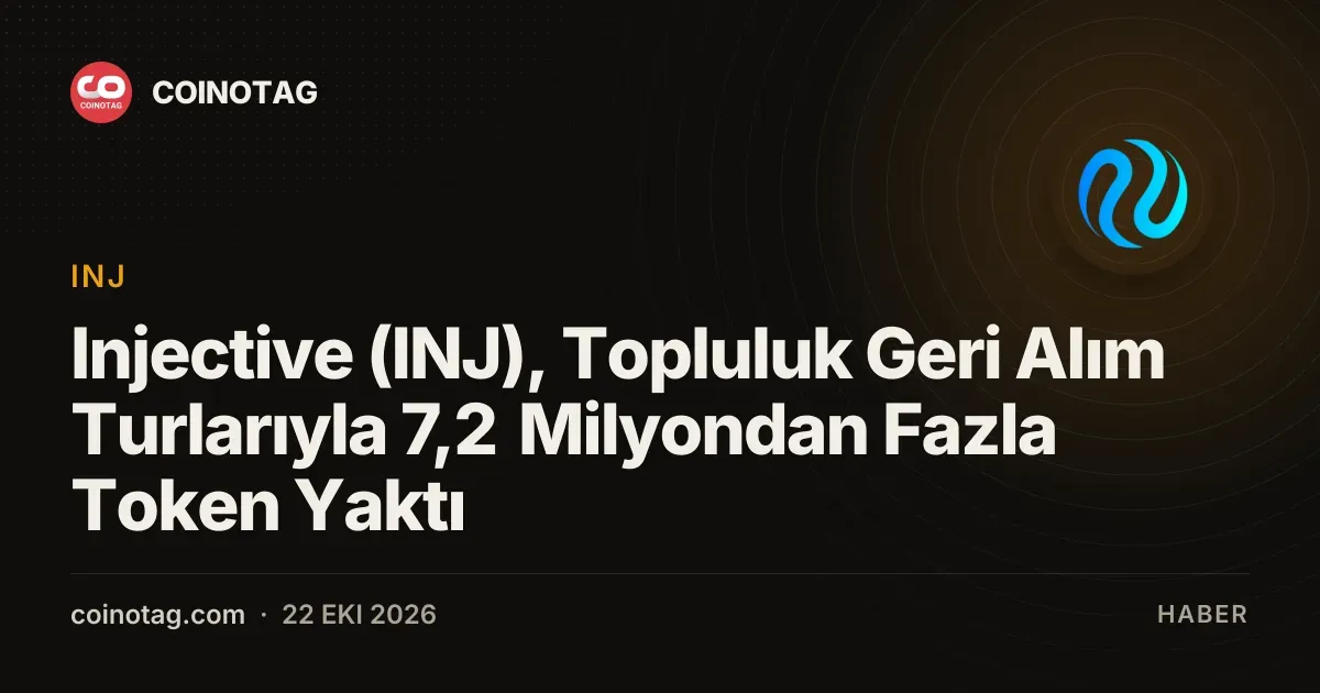 Injective (INJ), Topluluk Geri Alım Turlarıyla 7,2 Milyondan Fazla Token Yaktı