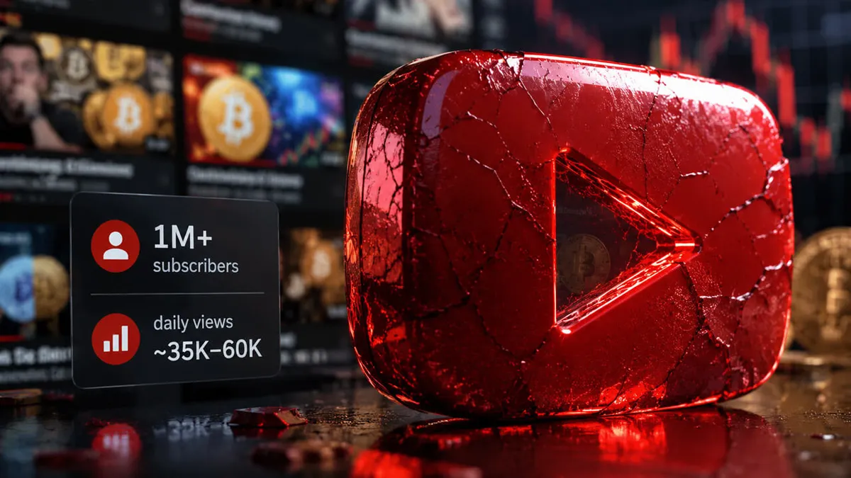 Crypto YouTube views collapse in 2026 as viewers turn off crypto channels
