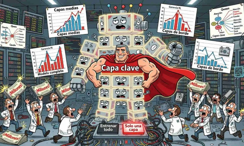 Un solo bloque del transformer puede igualar el entrenamiento RL completo en modelos Qwen