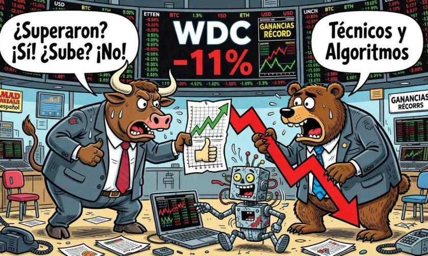 Acciones de Western Digital caen 11% a pesar de resultados positivos por factores técnicos
