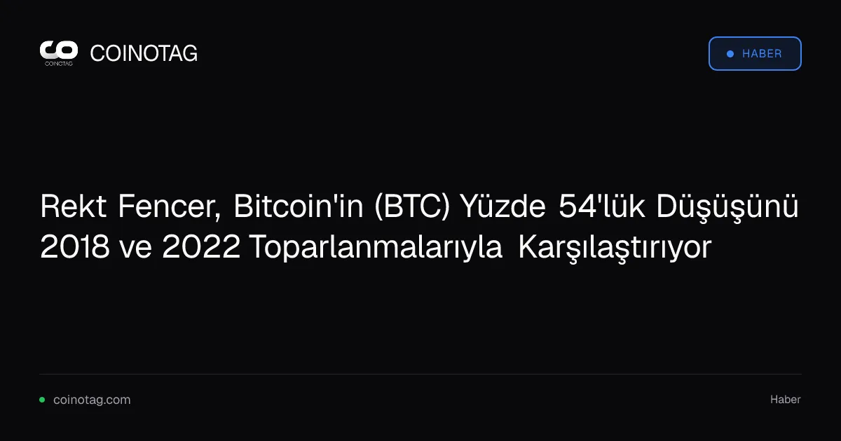 Rekt Fencer, Bitcoin'in (BTC) Yüzde 54'lük Düşüşünü 2018 ve 2022 Toparlanmalarıyla Karşılaştırıyor