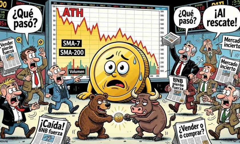 BNB cae 1% a $592,64 mientras el mercado interpreta señales mixtas