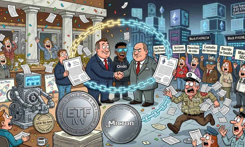 Ondo lanza acciones tokenizadas bajo modelo alineado con la SEC junto a BlackRock y Micron