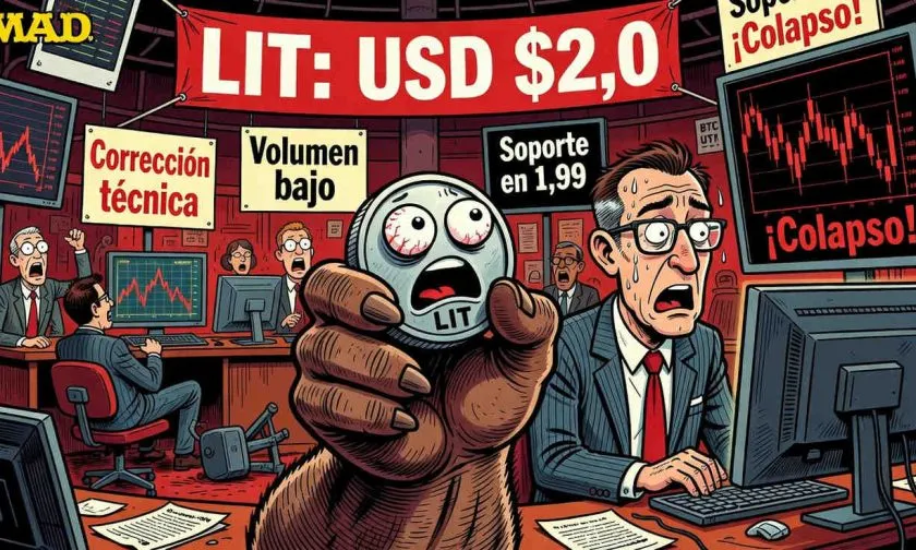 LIT cae 5,38% el 3 de agosto de 2026: la corrección técnica se profundiza
