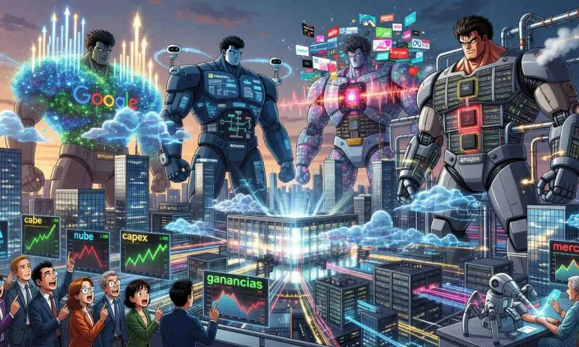 Google lidera ganancias por IA mientras el gasto récord en capex inquieta a Wall Street