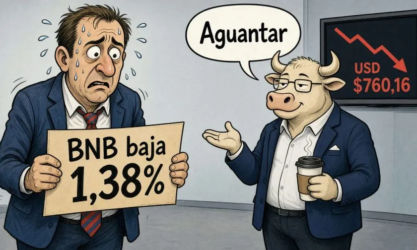 BNB cae un 1,38% y se sitúa en USD $760,16 ante pérdida de impulso