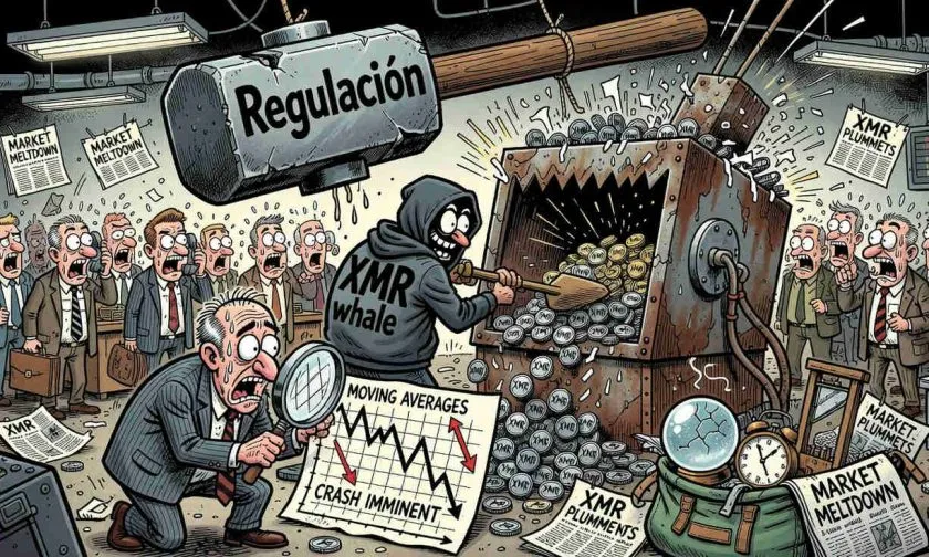 Monero cae un 1,99% y pone a prueba el soporte de $318 ante el acecho de las medias móviles