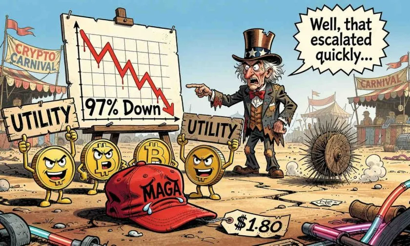 TRUMP se desmorona a $1.80: la memecoin del sombrero rojo toca un nuevo mínimo de 2026