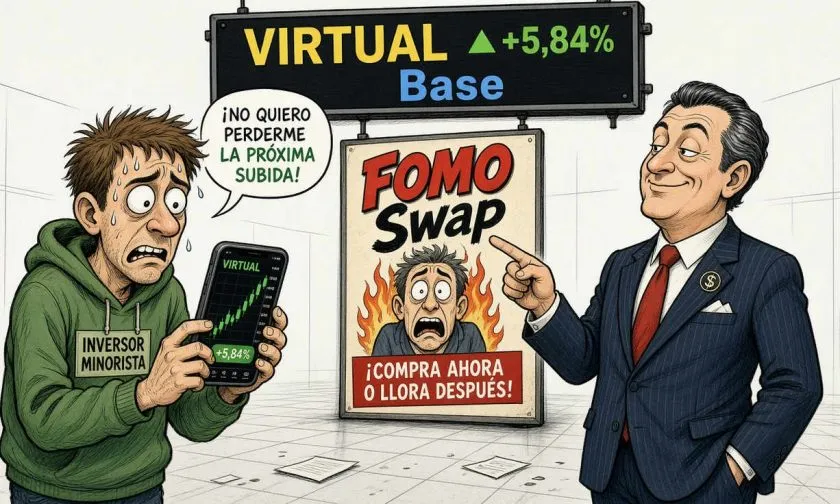 VIRTUAL sube 5,84% tras listado en FOMO Swap y nueva narrativa de IA