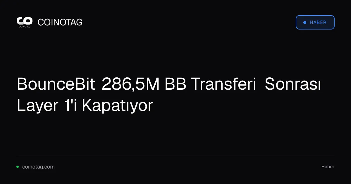 BounceBit 286,5 milyon BB çekiminden sonra Layer 1 zincirini kapatıyor